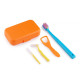 Orthodontic Braces Care Kit with Tongue Scraper, Orange